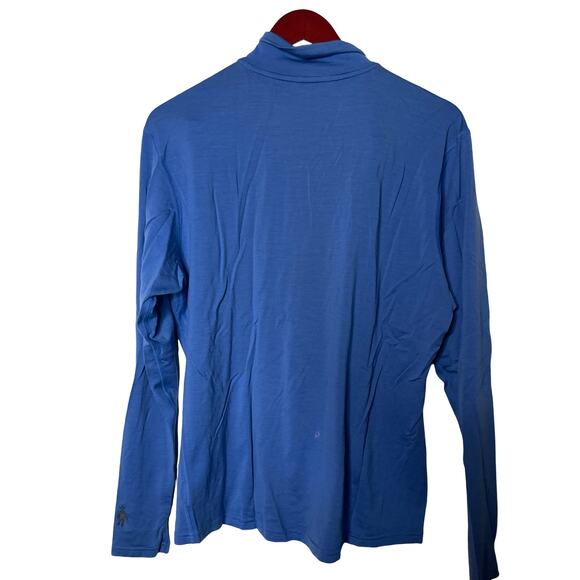 Smartwool men blue half zip merino wool top sz M/L - Picture 4 of 7